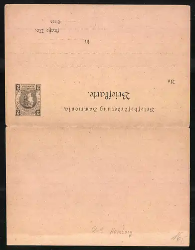 Klapp-AK Briefbefördung Hammonia, Briefkarte, Private Stadtpost
