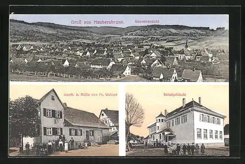 AK Haubersbronn, Gasthaus z. Rössle, Schulgebäude, Gesamtansicht