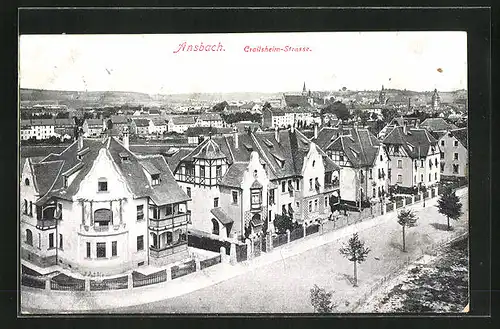 AK Ansbach, Crailsheim-Strasse mit Villen