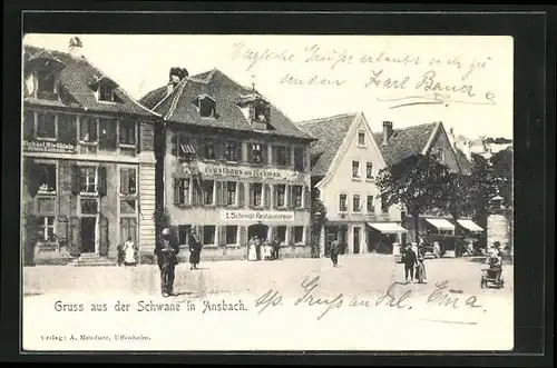 AK Ansbach, Gasthaus zum Schwan