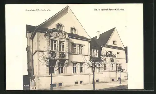 AK Karlsruhe, Haus Stabelstrasse 6-8, Erbaut von Prof. Ratzel