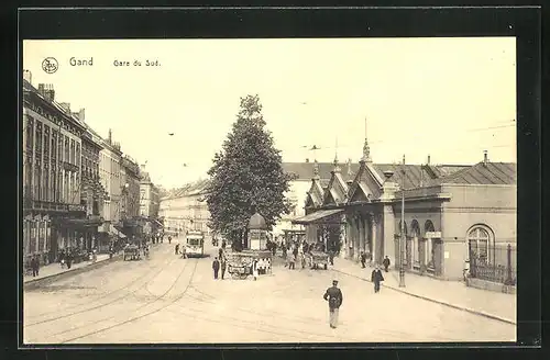AK Gand, Gare du Sud, Strassenbahn