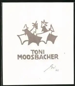 Exlibris Toni Moosbacher, Ziegen verschiedenster Rassen