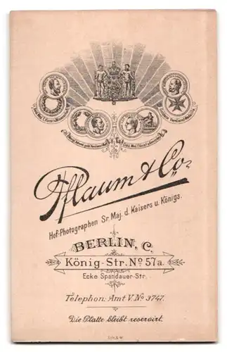 Fotografie Pflaum & Co., Berlin-C., König-Strasse 57 a, Portrait junger Herr im Anzug mit Fliege