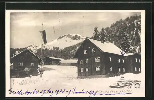 AK Cannstatter Hütte, Gasthaus im Winterkleid
