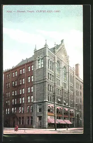 AK Cleveland, OH, Masonic Temple, Freimaurer Tempel