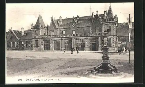 AK Beauvais, La Gare, Bahnhof