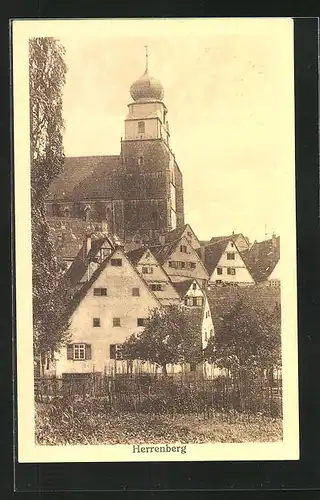 AK Herrenberg, Ortspartie mit Kirche