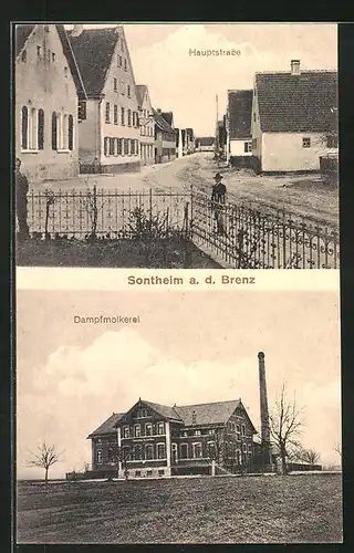 AK Sontheim a.d. Brenz, Dampfmolkerei und Hauptstrasse