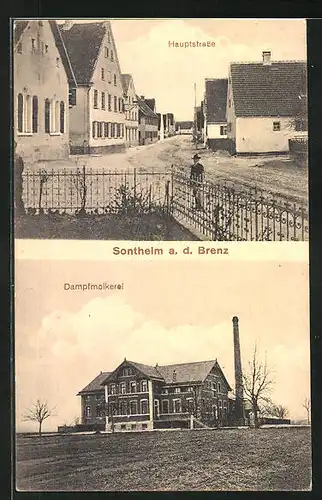 AK Sontheim a.d. Brenz, Dampfmolkerei & Hauptstrasse