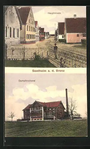 AK Sontheim a.d. Brenz, Dampfmolkerei & Hauptstrasse