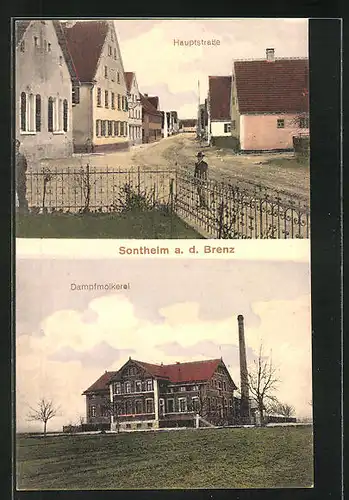 AK Sontheim a.d. Brenz, Dampfmolkerei & Hauptstrasse