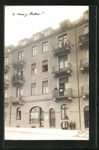 Foto-AK Mannheim, Grünwaren Karl Dinges, ca. 1910