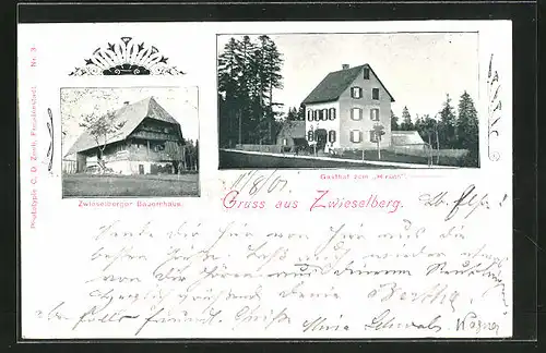 AK Zwieselberg, Gasthof zum Hirsch, Zwieselberger Bauernhaus
