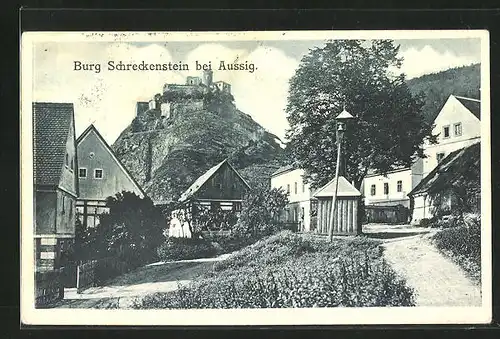 AK Aussig / Usti, Burg Schreckenstein