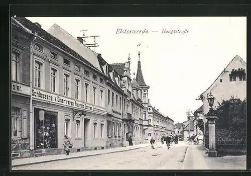 AK Elsterwerda, Schlosserei & Eisenwaren an der Hauptstrasse