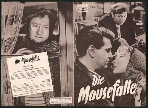 Filmprogramm DNF, Die Mausefalle, Pierre Brasseur, Georges Brassens, Dany Carrel, Regie: René Clair