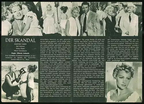 Filmprogramm Programm von Heute Nr. 335, Der Skandal, Martine Carol, Raf Vallone, Regie: Alberto Lattuada