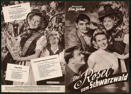 Filmprogramm IFB Nr. 3421, Die Rosel vom Schwarzwald, Herta Staal, Helmuth Schneider, Regie: Rudolf Schündler