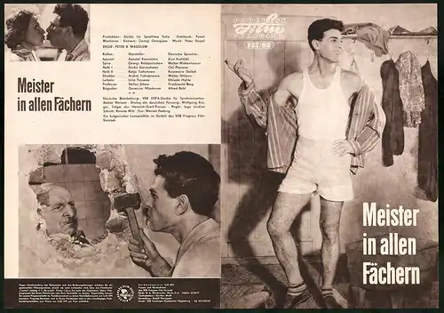 Filmprogramm PFP Nr. 132 /63, Meister in allen Fächern, Apostol Karamitew, Georgi Kalojantschew, Regie: Peter B. Wassile