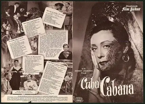 Filmprogramm IFB Nr. 1792, Cuba Cabana, Zarah Leander, O. W. Fischer, Regie: Fritz Peter Buch