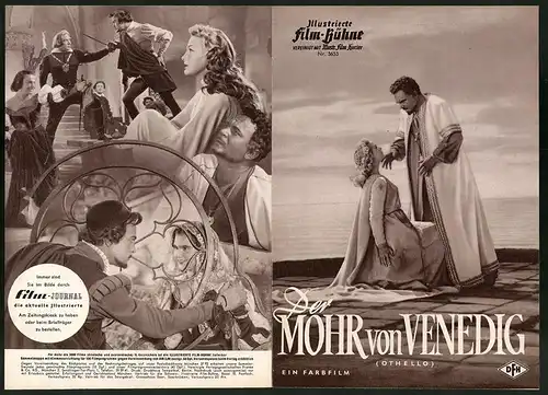 Filmprogramm IFB Nr. 3653, Der Mohr von Venedig, S. Bondartschuk, A. Popow, Regie: S. Jutkewitsch