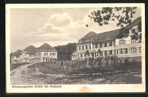 AK Strüth b. Ansbach, Genesungsheim mit Strassenpartie