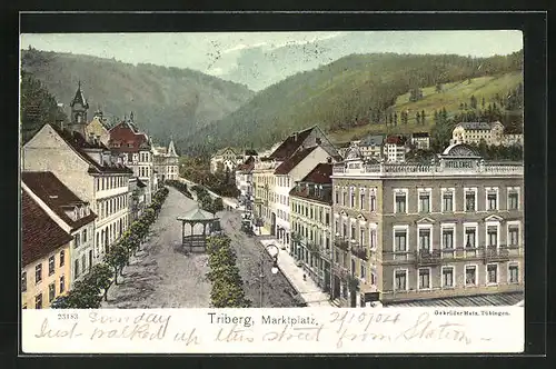 AK Triberg, Marktplatz mit Hotel Engel