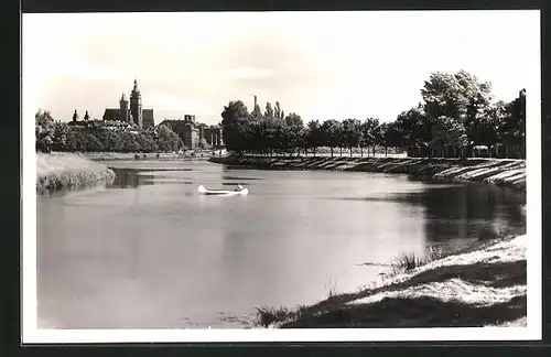 AK Königgrätz / Hradec Kralove, Partie na toku Labe