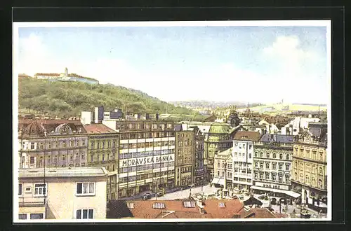 AK Brünn / Brno, Freiheitsplatz des 15. März 1939, Im Hintergrund der Spielberg