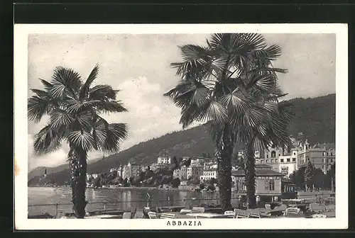 AK Abbazia, Palmen in der Bucht