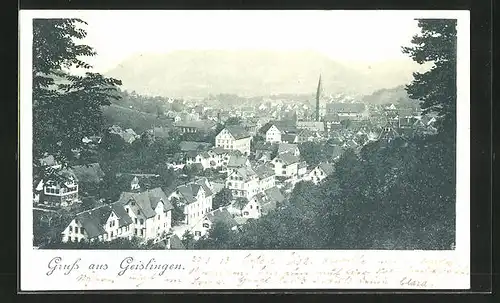 AK Geislingen, Teilansicht mit Kirche