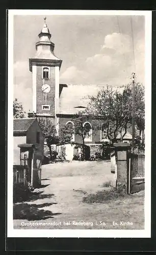 AK Grosserkmannsdorf bei Radeberg i. Sa., Evangelische Kirche