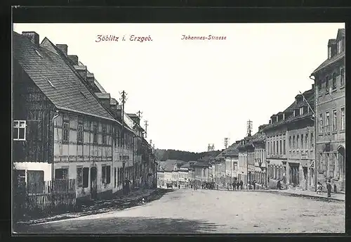 AK Zöblitz /Erzgeb., Partie in der Johannes-Strasse