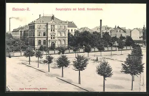 AK Meissen, Hospitalplatz mit Ländl. Krankenhaus