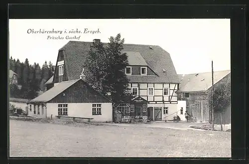 AK Oberbärenburg i. Erzgeb., Fritsches Gasthof am Stadtrand von Altenberg