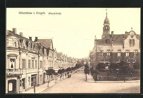 AK Olbernhau i. Erzgeb., Postamt in der Albertstrasse