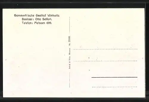 AK Winkwitz, Gasthof bei Dämmerung, Inh. Otto Seifert