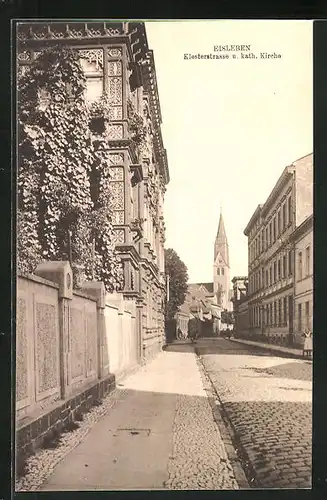 AK Eisleben, Klosterstrasse und katholische Kirche