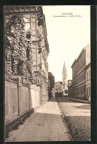 AK Eisleben, Klosterstrasse und katholische Kirche