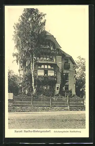 AK Hartha-Hintergersdorf, Hotel-Erholungsheim Harthaberg