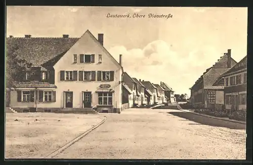 AK Lautawerk, Blick in die obere Dionstrasse