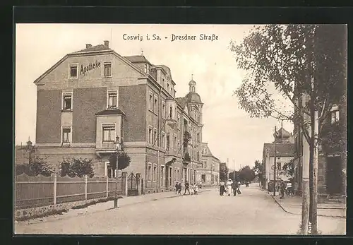 AK Coswig / Sachsen, Apotheke in der Dresdnerstrasse