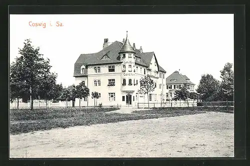 AK Coswig / Sachsen, Café Röder mit Conditorei