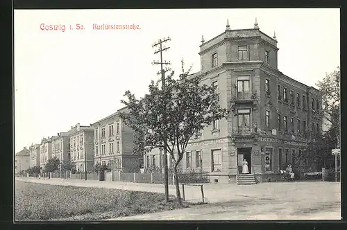 AK Coswig i. Sa., Restaurant zum Dresdner Hof in der Kurfürstenstrasse