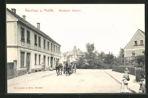 AK Nerchau, Eisenwarenhandlung Max Haase in der Wurzener Strasse
