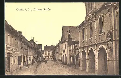 AK Ostritz, Maler & Lackierer Gustav Kern in der Zittauer Strasse