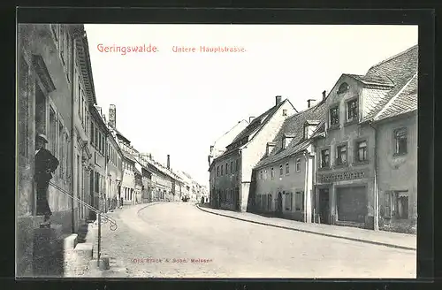 AK Geringswalde, Totenstille in der Unteren Hauptstrasse