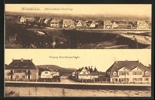 AK Weinböhla, Heimatdank-Siedlung, Eingang Rote-Kreuz-Strasse