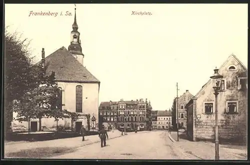AK Frankenberg / Sachsen, Kirchplatz